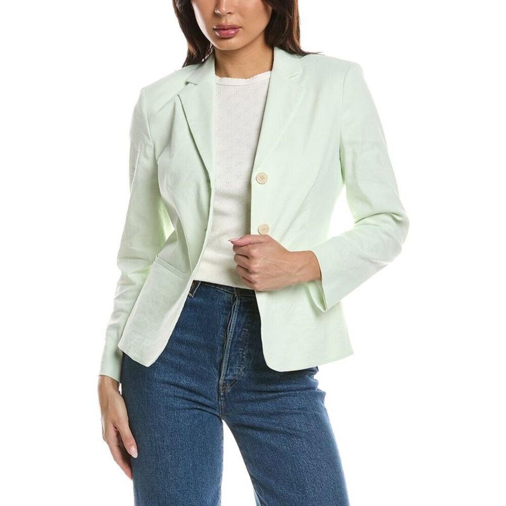 Theory Womens Linen-Blend 3-Button Jacket